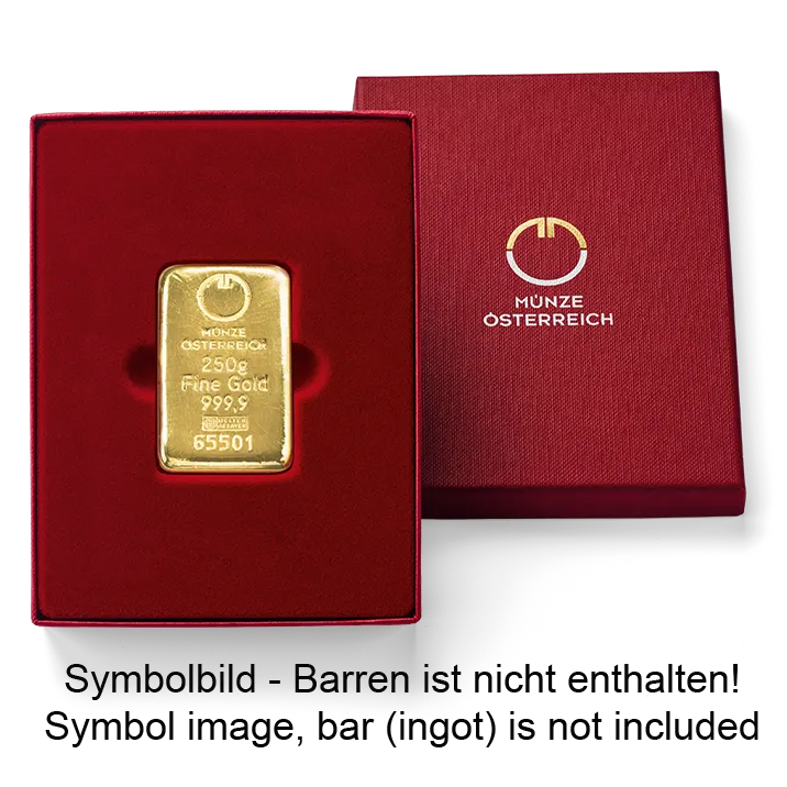 Barrenverpackung 250 Gramm Goldbarren